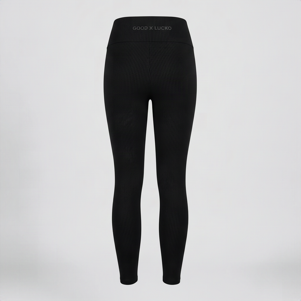 Legging côtelé noir, vue de dos