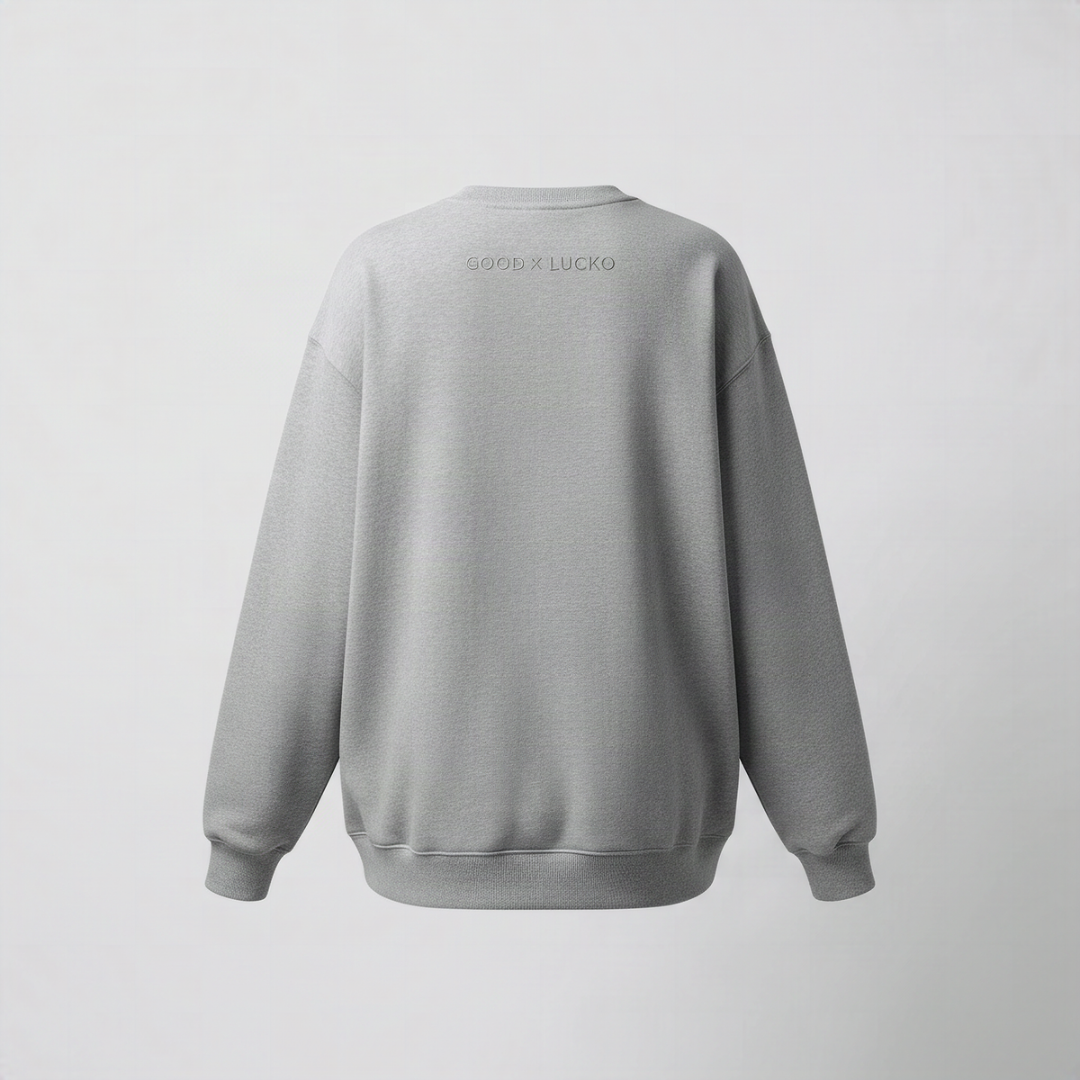 Sweat oversize gris phoque, vue de dos
